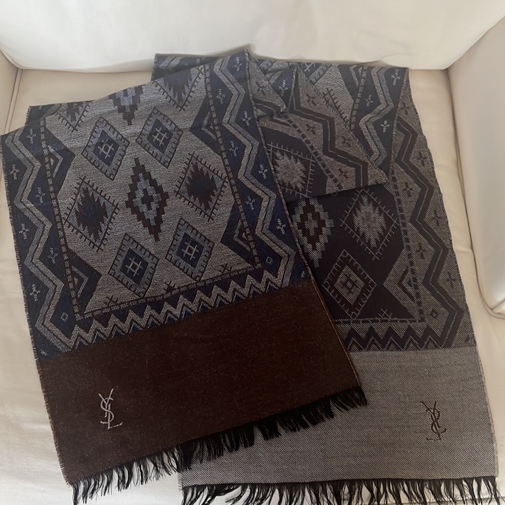 YSL Vintage Wool Rectangular Scarf/Wrap
